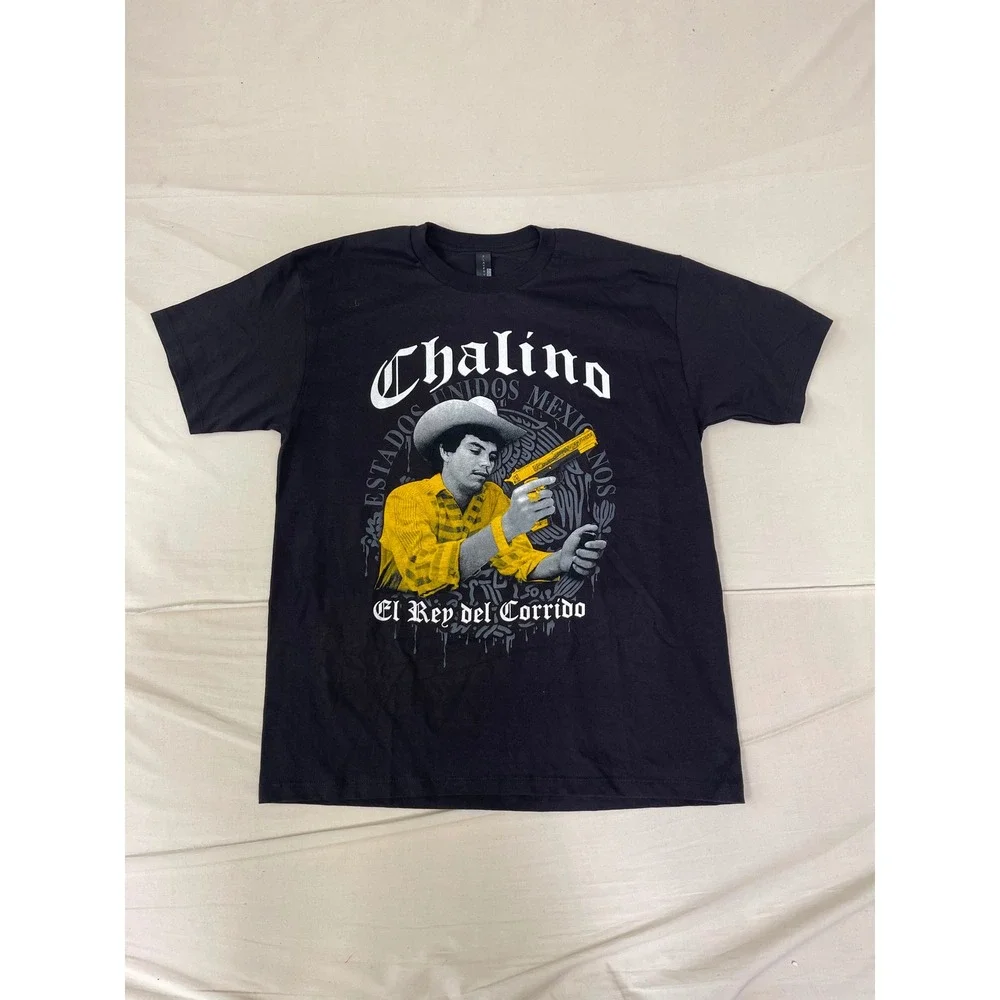 Chalino Sánchez El Rey del Corrido Black Graphic T-Shirt Size Large